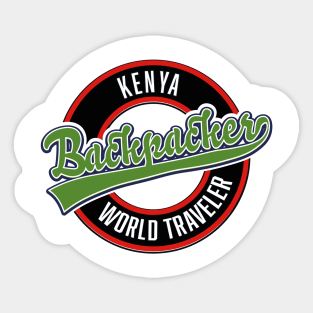 Kenya backpacker world traveler logo Sticker